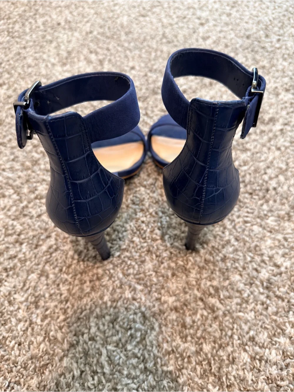 Gianni Bini Navy Ankle-Strap Heels